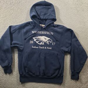 Champion Hoodie Men's Small Blue Premium Reverse Weave Wethersfield Sweatshirt